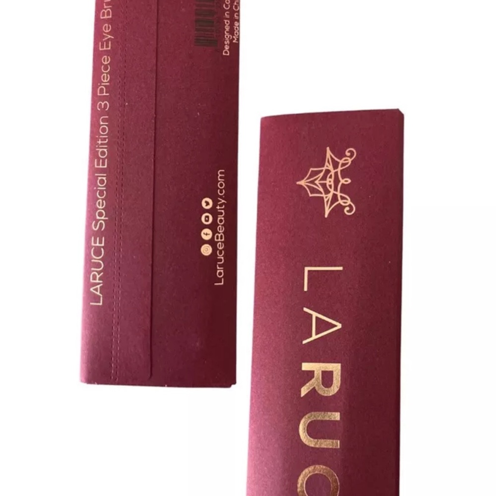 LARUCE Special Edition 3 Piece Eye Brush Set - Burgundy